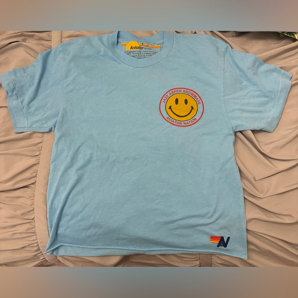 Aviator Nation Sky Blue Tee with Logo